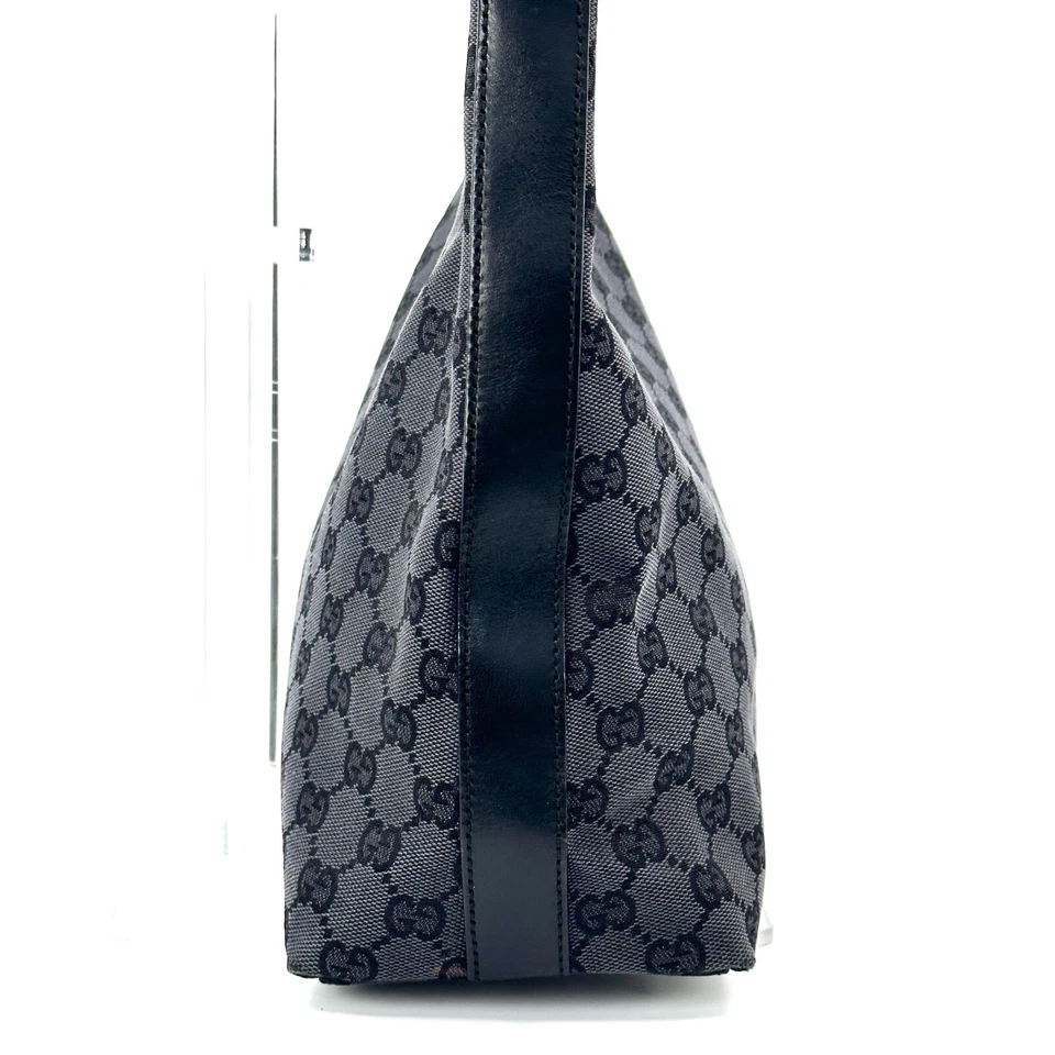GUCCI Hand Bag GG Supreme Leather Canvas Black Auth - Image 4 of 4
