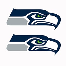 Set of 2 Seattle Seahawks Decals NEW "18 x 8" Large Cornhole - Indoor / Outdoor