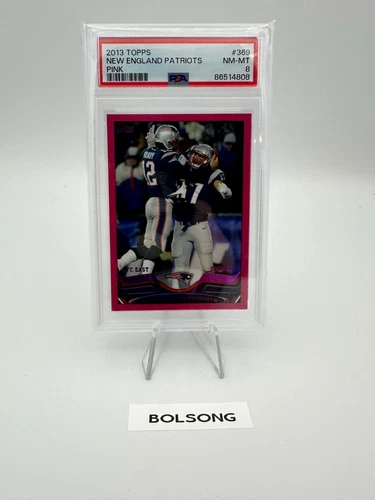 2013 TOPPS #369 NEW ENGLAND PATRIOTS PINK 55/399 Tom Brady  Rare - PSA 8 NM-MT