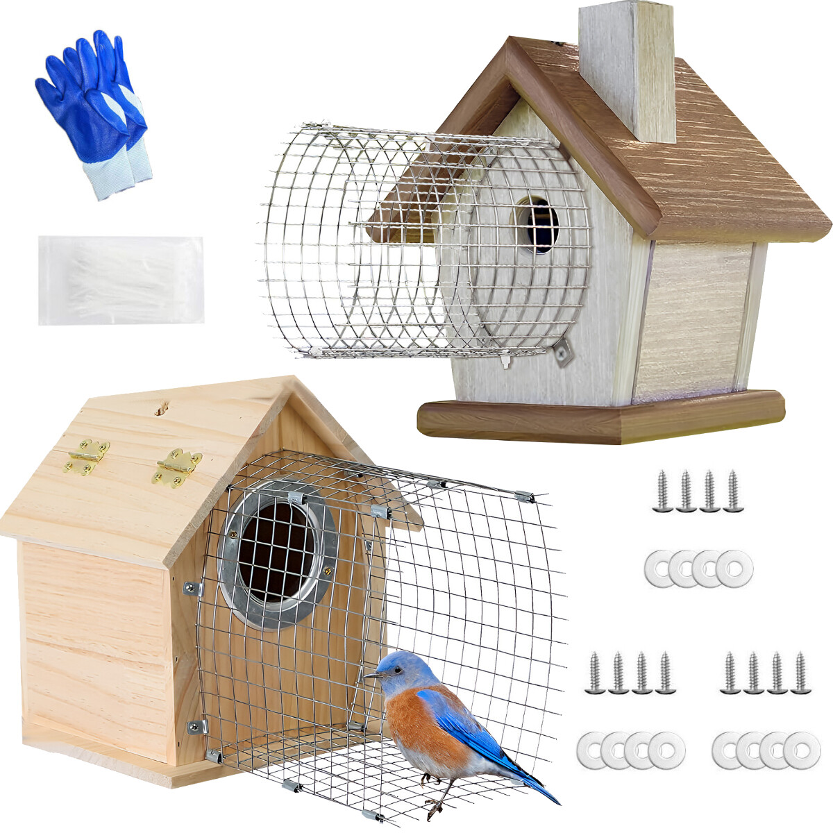 2Pcs Metal Mesh Bluebird House Predator Guards Bird House