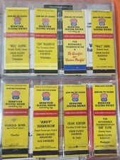 VINTAGE UNION PACIFIC RAILROAD MATCHBOOK COVERS W/NAMES OF AGENTS ~ LOT OF 8