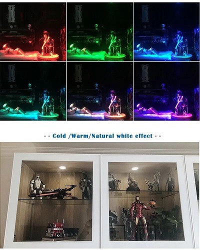 Color Changing RGB LED Puck Lights For Display Case Bedroom Wall Under Cabinet - Picture 14 of 17
