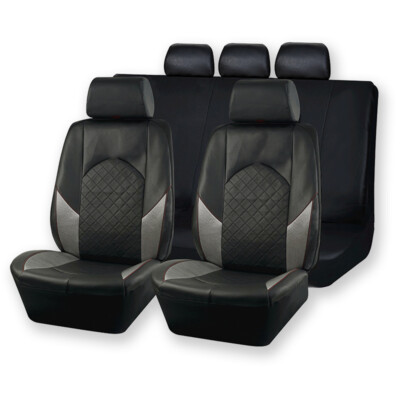 Full Set 5-Seat Leather Seat Covers For Toyota Cars - Front & Rear, Airbag Compatible