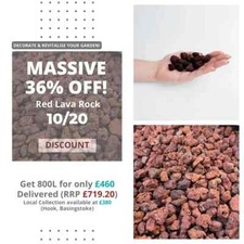 Volcanic Lava Gravel 800L Bag | Red Stones for Garden Decor & Landscaping Use