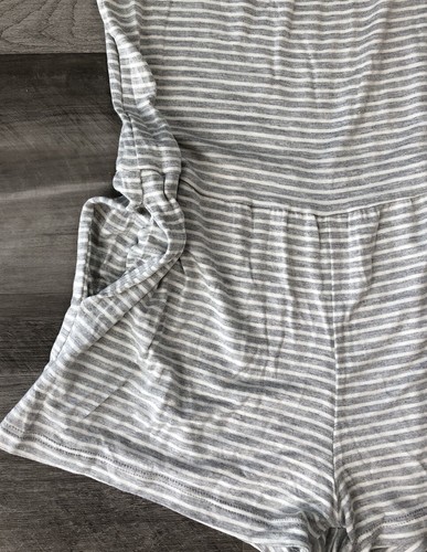 Splendid Girls Gray White Striped Romper NWT Nordstrom Sweet Modal S M L Soft - Picture 5 of 5