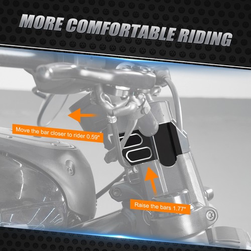 Rearward Kickback Handlebar Riser For Harley Sportster S RH1250S 2021-2023 2024 - Picture 4 of 18