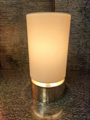 Accent Table Lamp 14" 360 Lighting Hammered Metal Round w/ Tube Shade- You Pick - Picture 5 of 19