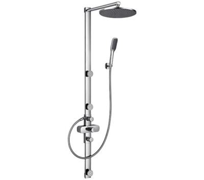 Flova Allore Aufputz Thermostat Duschsäule mit Handbrauseset und über er