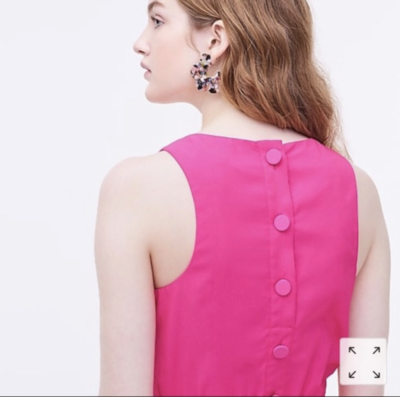 J.Crew Button-back midi dress-AK215-NEON FLAMINGONEON FLAMINGO/OLIVE  GREEN-2, 8 | eBay