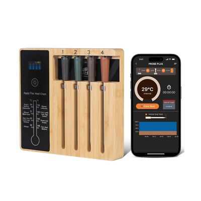 4-Probe Premium Wireless Meat Thermometer: Perfect for BBQ, Oven, Grill. iOS ...