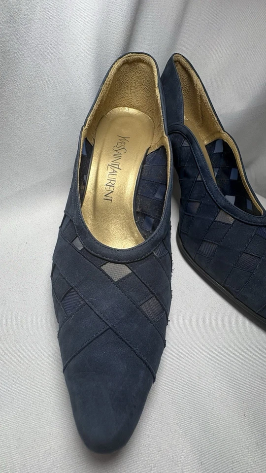 Saint Laurent YSL shoes US size 5.5 Blue Suede - Image 4 of 4