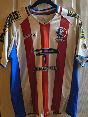Joma 2009 C.D. Olimpia Hondurad Jersey Shirt Size S Red White Blue Stripes
