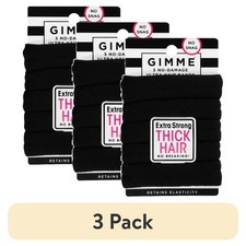Ponytail Holder Hair Tie for Thick Hair Black 5 Ct 3 Pack