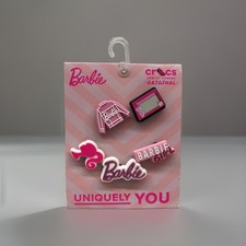 NEW AUTHENTIC BARBIE X CROCS Jibbitz Charms 5 pc SET Genuine Crocs Barbie Girl