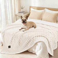 Waterproof Dog Blanket for Large Dogs Ultra-Soft Calming Cut Pile Flannel Thr...