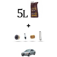 Hoffcar Wartungskit 4 Filter Und 5L ÖL FüR BMW Serie 3 (E46) 316I 85KW Ab 200