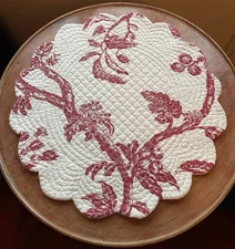 C&F Enterprises Quilted Reversible Single Round Placemat Williamsburg Arcadia