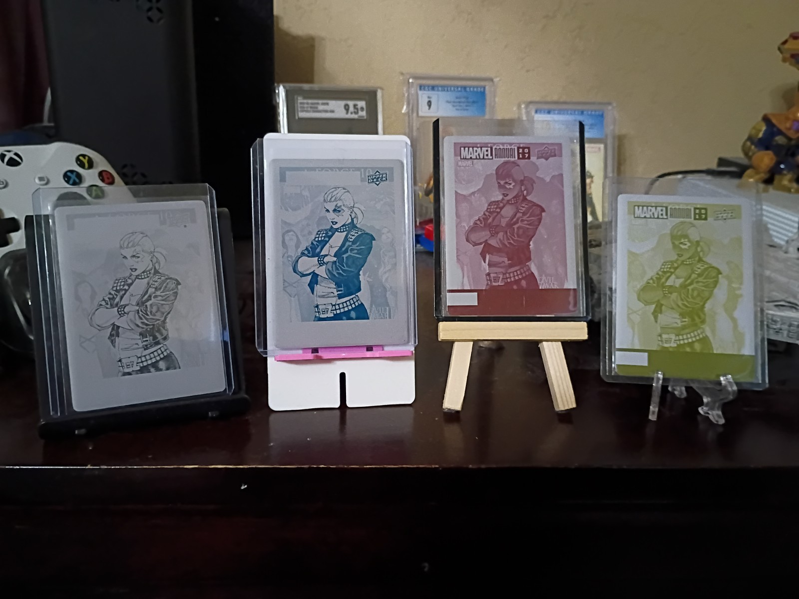 2017 Upper Deck Marvel Annual printing plate rainbow of #4  Dazzler w/ cards