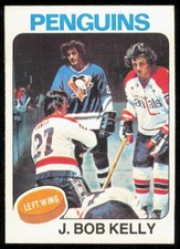 1975-76 TOPPS J. BOB KELLY PITTSBURGH PENGUINS #263 EXMT-NM