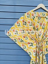 New Indian Floral Print Cotton Kaftan, Bridal Cotton Kaftan, Bridesmaid Kaftan