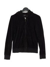 Juicy Couture Women's Hoodie M Black Cotton with Polyester Full Zip