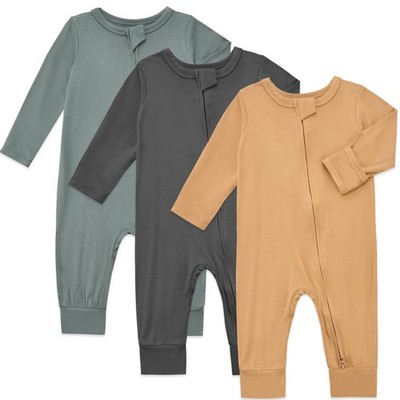 Aablexema Baby Footless Pajamas Bamboo Rayon 3pcs Unisex Infant Zipper Romper...