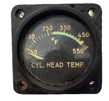 Thomas A. Edison Industries Cyl Temp Indicator PN 200-201B 2 WWII Airplane