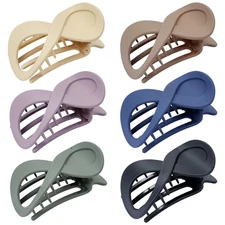 6 Pieces Plastic French Hair Barrettes Flat Hair Clips Hair Claws Strong Hold Ha