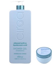 CIROA Almond Milk & Hyaluronic Acid Shower Gel & Body Scrub Set - JUMBO 33.8 Oz. 1.07 per gallon
