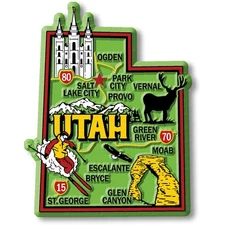 Utah Colorful State Magnet by Classic Magnets, 2.6" x 3.3"