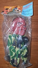 Ancien jouet de frappe marionnette à main soldat camouflage afro-américain neuf de stock ultra rare 