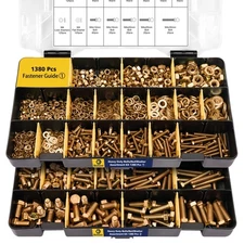 1380pcs Nuts & Bolts Assortment Kit Heavy Duty Grade 8.8 Metric M4 M5 M6 M8 Bolt