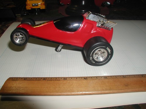 Vintage Tonka Trophie Trapper Dragster Rosso Hot Rod Auto Metallo Giappone 6" x 4" x 2 1/2" - Foto 2 di 5