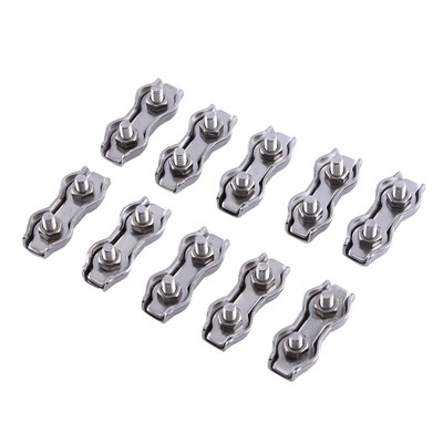 10Pcs M3 Duplex Clips Edelstahl Draht Kabelseil Griffe Clamps Caliper AK