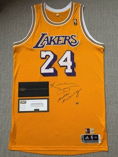 Kobe Bryant Autographed #24 Gold Lakers Jersey / "Mamba Mentality" / Panini COA