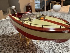 Battery powered tin toy Outboard motor boat And Outboard Motor 16 Inches