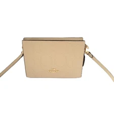 Coach CCI75 Slim Crossbody Signature Pebbled Leather Handbag Oat