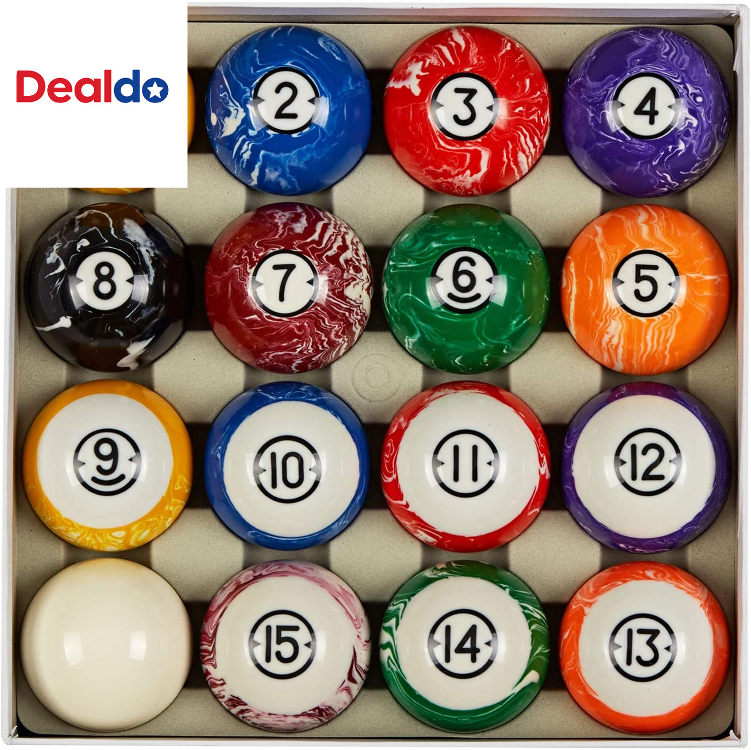 Bolas de billar de lujo de 2-1/4" estilo mármol remolino bola de billar completa 16
