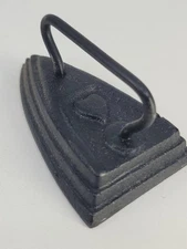 Vintage Cast Iron Childrens Toy Sad Iron Primative Farm Country Heart Marked 