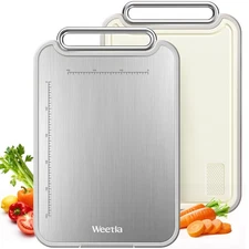 Titanium Cutting Board for Kitchen, Chopping Board Double Sided, Food Grade P...