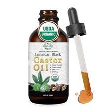 Organic Jamaican Black Castor Oil in Glass Bottle Cold Pressed Hexane Free, 100