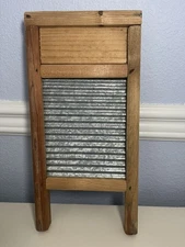 Washboard Decorative 15"x8" Rustic Wood Galvanized Farmhouse Decor Laundry Room