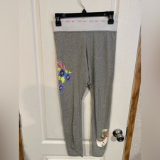 Nike Gray Leggings with Colorful Floral Design