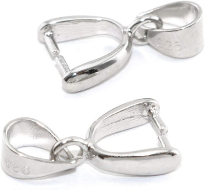 2Pcs 925 Sterling Silver Pendant Accessories Jade Pendant Buckle Pinch Clasp for