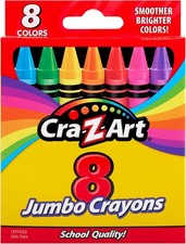 Cra-Z-Art 8ct Jumbo Crayons for Children, Back to School Essential for Ages 3