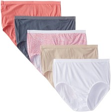 Women's 5 Pack Microfiber Brief Panties, Assorted, 6