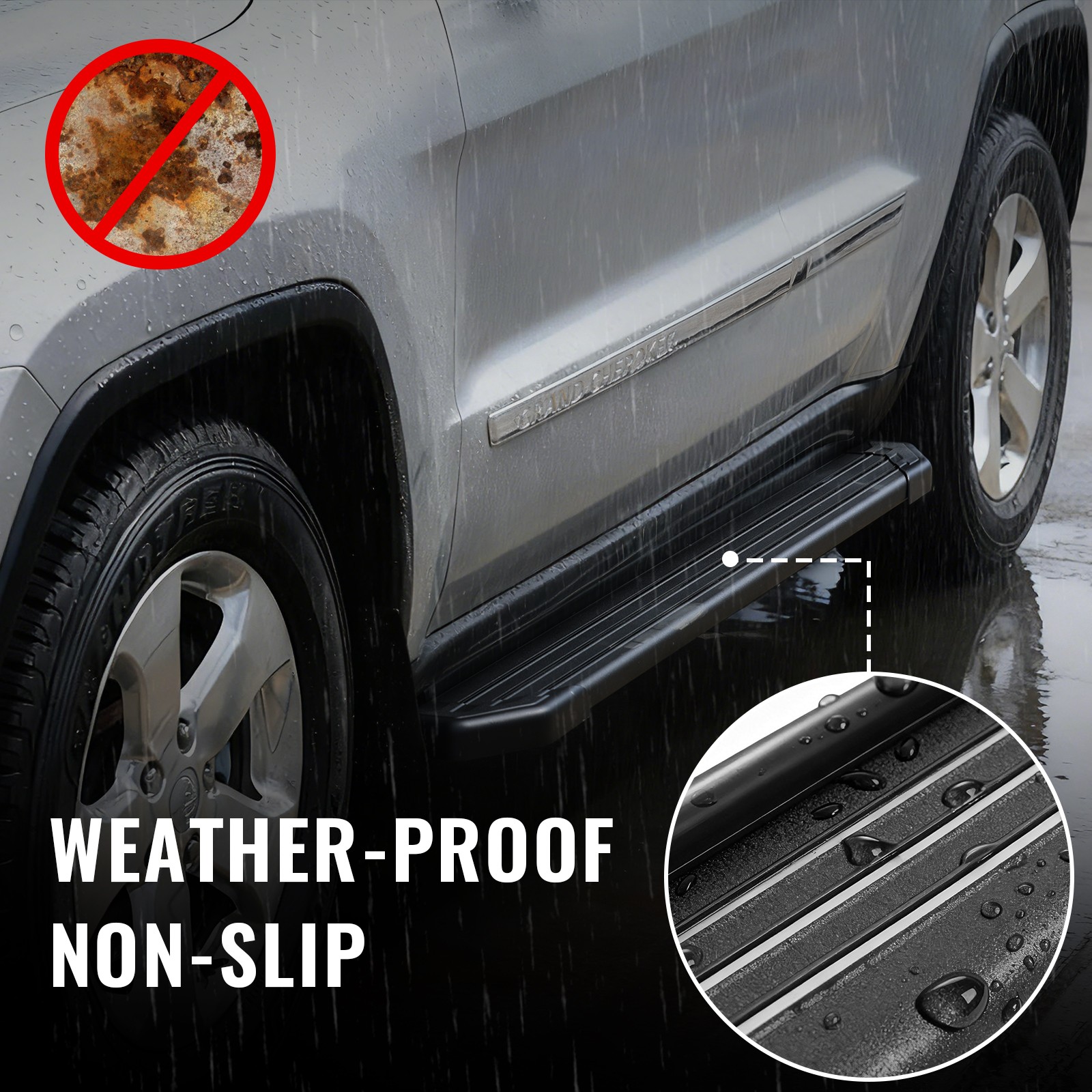 Running Board For 18-23 Traverse/18-23 Buick Enclave Aluminum Flat Step SS Edge