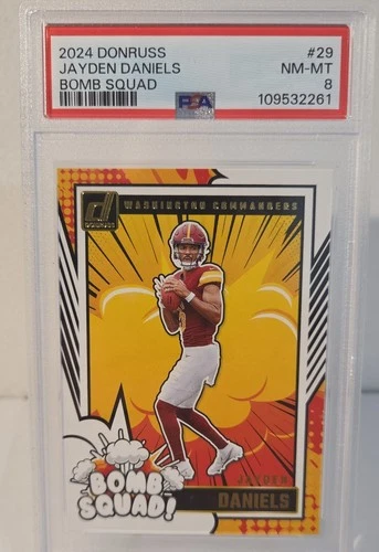 2024 Panini Donruss - Bomb Squad Jayden Daniels #29 (RC) PSA 8
