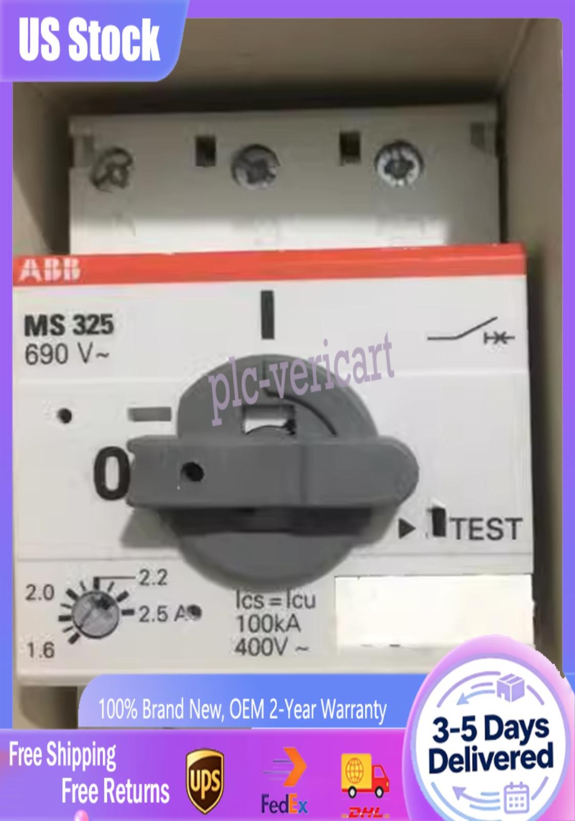 New In Box ABB MS325-2.5 Circuit Breaker 1.6-2.5A
