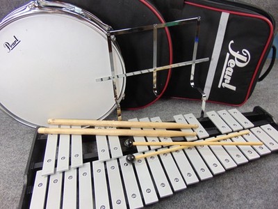 Pearl Bell Snare Drum Kit READY TO PLAY Practice Pad Case Stand Mallets Sticks